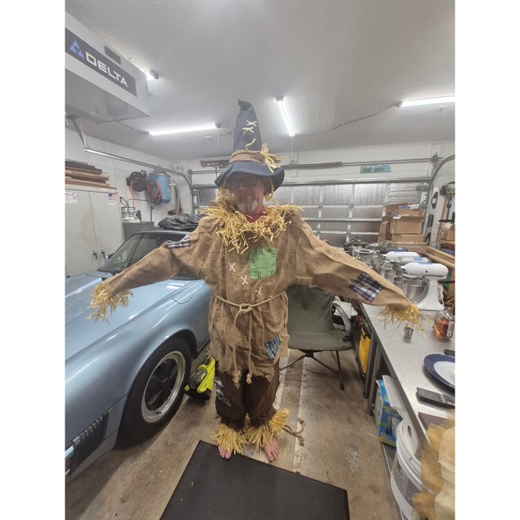 Scarecrow Costume Adult Halloween Burlap Hat Mens Womens Unisex Large - Picture 1 of 7